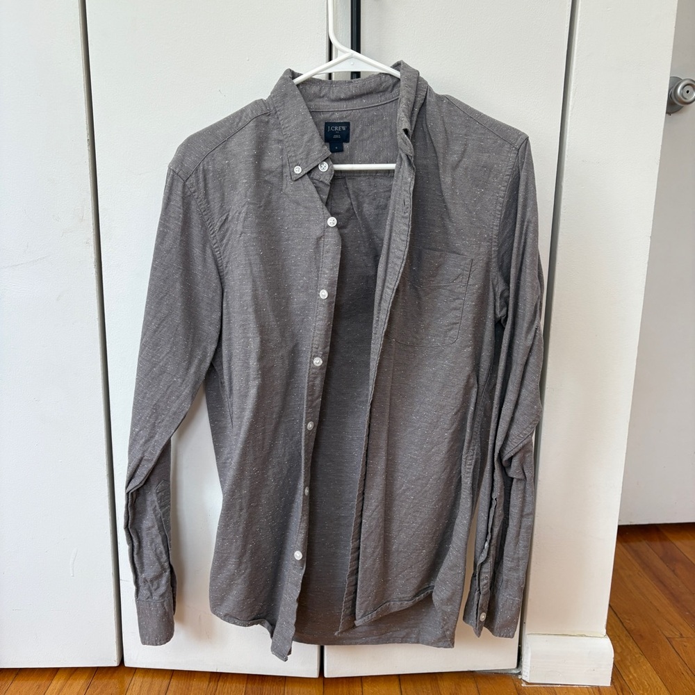 J. Crew Men's Charcoal Button-Down Shirt